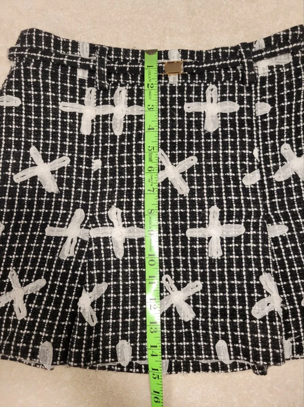 Walter Baker Daniella Black and White  Mini Skirt in Fleur Tweed, NWT